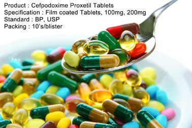 Tablet-Filmtabletten Cefpodoxime Proxetil, 100mg, Mundantibiotika der medikations-200mg