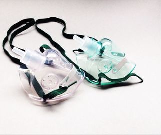 Tranparent/Zerstäuber-Sauerstoffmaske des Grün-Wegwerfmedizinischen geräts mit Rohr