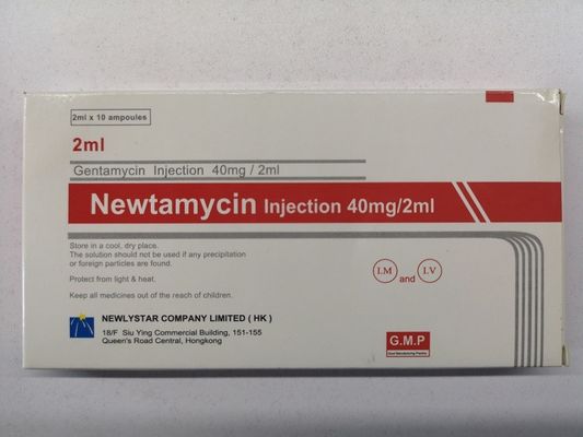 Gentamycin-Sulfat-Einspritzungs-Bändchen-parenterale Antibiotika 40mg/2ml 80mg/2ml